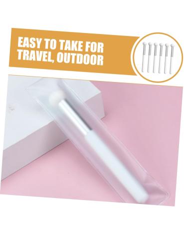 MAGICLULU 6 Pcs Makeup Brush Set - Sponge Concealer Eye Shadow Blending Bronzer Lipstick - Travel-Friendly White Wooden Handle Synthetic Brushes - Buy Online on GoSupps.com