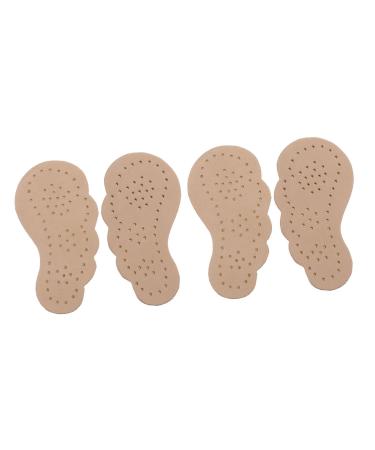 NOLITOY 2 Pairs Non-Slip Stickers Shoe Insoles Forefoot High Heel Cushions Insoles for Heels Shoe Pads for Absorb Sweat Half Shoe Mats Gel Shoe Inserts Gel Insoles Half Pad Leather Sandals Beige 8X4.2CM