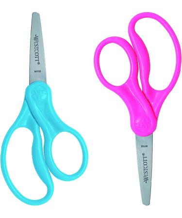 Westcott 13168 Right- and Left-Handed Scissors  Kids' Scissors  Ages 4-8  5-Inch Blunt Tip  Assorted  2 Pack - Buy Online on GoSupps.com