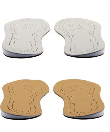 2 Pairs Leather O/X Leg Orthopedic Insoles Heel Inserts Lift Shoe Wedge Knee Pads Women and Men Corrective Pronation Supination Medial Lateral (43-44)