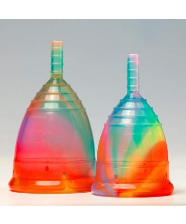 Buy Yuuki Soft Rainbow Jolly Small Menstruation Cup - Medical Silicone Menstrual Cup with Cleaning Cups - Eco-Friendly & Comfortable - Buy Online on GoSupps.com