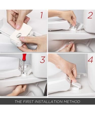 Soft Close Elongated Toilet Seat with Easy Installation - White Plastic - Fits Elongated & Oval Toilets - Buy Online on GoSupps.com