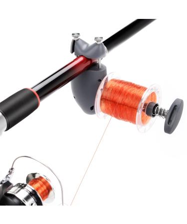 Teamaze Fishing Line Spooler Fishing Line Spooling Tools for Spinning Reels and Casting Reels Portable Fish Shape Adjustable Position Line Counter Grey