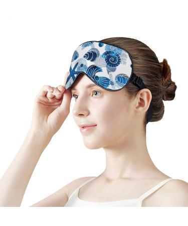 Sea Pattern Shells Sleep Mask - Adjustable Strap, Blocks Light, Ideal for Night Travel - Men and Women - Buy Online on GoSupps.com