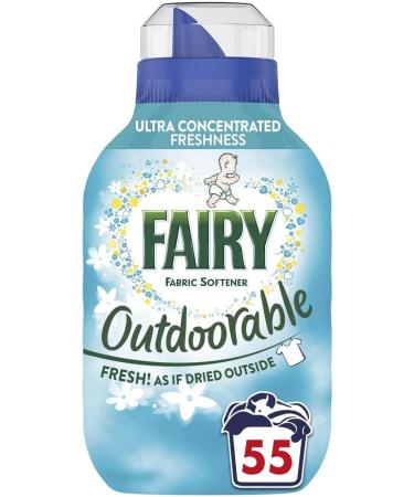 Fairy Outdoorable Non Bio Fabric Conditioner Huggably Soft for Sensitive Skin Ultra Concentrated Freshness 1Pk 55washes 770ml + Our Gift for You: Organza Bag Size 9x7x0.1cm - Buy Online on GoSupps.com