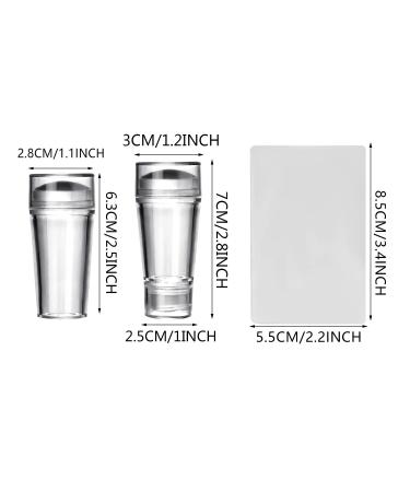 Double Sided Silicone Nail Stamper Set | 4 PCS Nail Art Stamper with Scraper | Clear Visible Jelly Stamper for DIY Manicure Nails - Buy Online on GoSupps.com