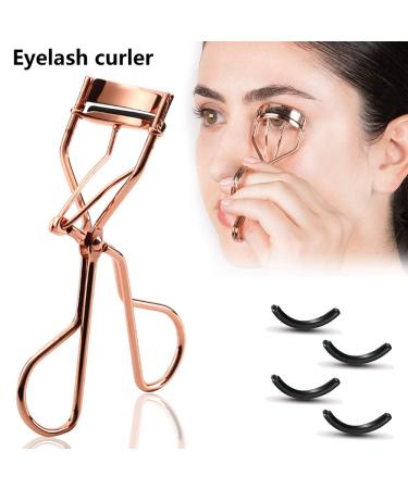 Professional Eyelash Pliers Set - Betoy Carbon Steel with 10 Replacement Rubber Bipads | Eyeline Pliers in Rose Gold & Silver - Buy Online on GoSupps.com