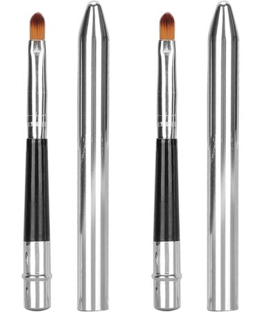 Lip Brush 2 Pieces Ergonomic Design Extended Hold Small Lipstick Brush with Single Head Aluminum Tube Easy to Clean - Buy Online on GoSupps.com