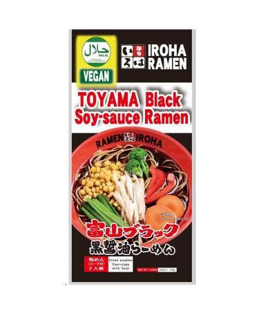 VEGAN & HALAL Japanese Black Soy-sauce Ramen 2 Servings Menya Iroha from JAPAN