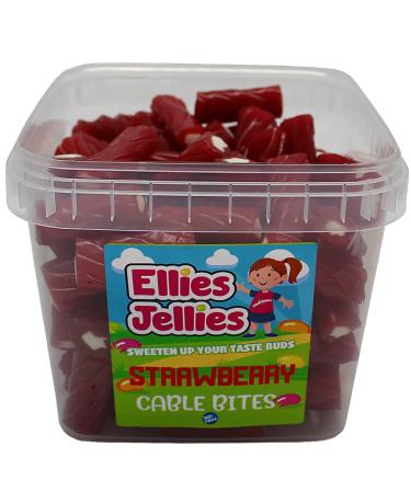 Ellies Jellies Strawberry Cable Bites 825g Square Tub
