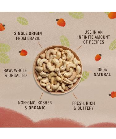 Botanica Raw Whole Cashews 24 oz - Organic, Crunchy, Unsalted, Vegan - Keto & Paleo Friendly - 1.5 lb Pack - Buy Online on GoSupps.com