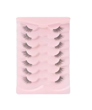 ONLYALL Half Eyelashes - Natural Wispy Look | 3D Faux Mink Clear Band Lashes | Pack of 7 Couples - Buy Online on GoSupps.com