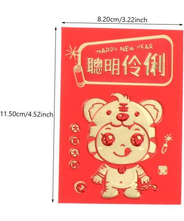 TEHAUX 30Pcs Red Envelope red Exquisite Red Envelopes Zodiac Tiger Spring Props Envelope Party Supplies Hundred Yuan Delicate Coated Paper Greeting Card Lucky Lucky Money Packet Red 11.5X8.2X0.01CM - Buy Online on GoSupps.com
