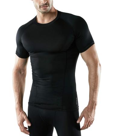 ATHLIO Men's Cool Dry Short Sleeve Compression Shirts - 3 Pack, Black, Size Large - Buy Online on GoSupps.com