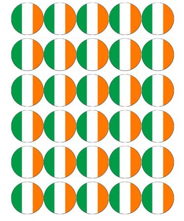 30 Ireland Irish Flags Cupcake Toppers Edible Wafer Paper Fairy Cake Toppers Birthday Cake Decorations