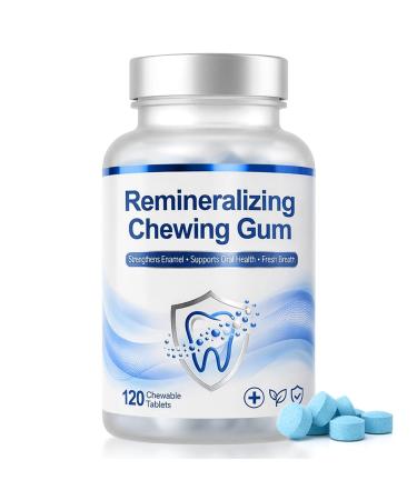 Remineralizing Gum Hydroxyapatite Gum with Xylitol Natural Enamel Strength Support Effectively Cleans Teeth and Freshens Breath 120 Count 120 Count (Pack of 1)