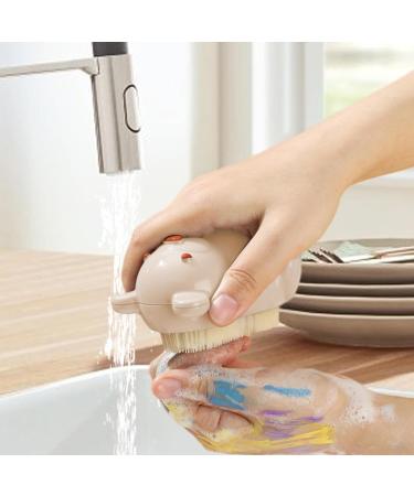 Bear Finger Nail Brush | Scrubbing Cleaning Washing Brushes - Creative Easy To Grasp Soft Bristles Nail Cleaning Brush For Children Women Beige - Buy Online on GoSupps.com