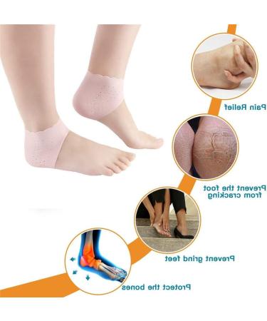 Breathable Gel Heel Protectors | Silicone Heel Cups for Pain Relief | Plantar Fasciitis Treatment in Pink - Buy Online on GoSupps.com