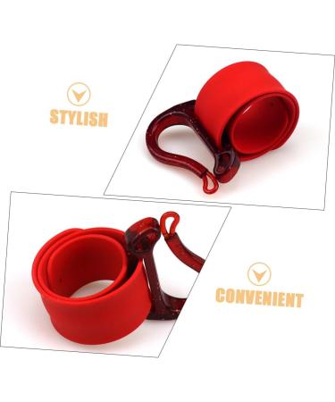 DOITOOL Hanging Rubber Band Bracelet Hair Pins Hair Clips Holder for Wrist for Braiders Hair Holders for Barbers Updo Hair Tools Hair Salon Supplies Red Plastic Wristband Hairdressing Tool 25.10X5.10X3.00CM Red - Buy Online on GoSupps.com