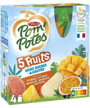 NO ADDED SUGARS 5 TROPICAL FRUITS POM'POTES SET OF 4 - Buy Online on GoSupps.com