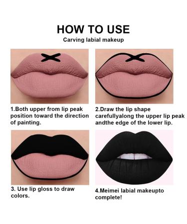 Black Matte Lip Liner and Lipstick Set | Long Lasting Waterproof Formula | Dark Lip Makeup Kit (#19) - Buy Online on GoSupps.com