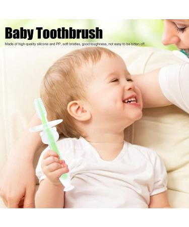 SALUTUY Toddler Oral Care Teether Brush - Baby Toothbrush with Soft Bristles for Baby Teeth and Gums (Green) - Buy Online on GoSupps.com