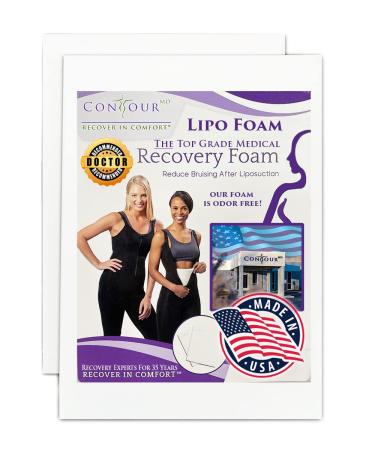Lipo Foam Sheets for Post Surgery, Surgical Compression Garments. Top Medical Grade for Lipo, Fajas, Ab Flattening, BBL, and more. ContourMD, 8"x 11" Set of 2 (Lipo-1)