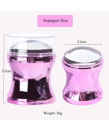 Buy 1 Set Nail Art Stamper & Stencils - Clear Silicone Jelly Tool for Women | 3D Nail Art Supplies - Purple - Buy Online on GoSupps.com
