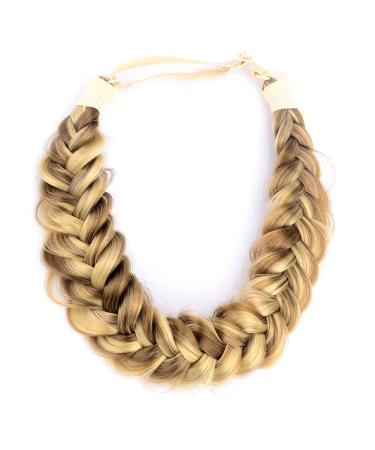 DIGUAN Messy Wide 2 Strands Fishtail Synthetic Hair Braided Headband - Highlighted Hair Accessory for Women and Girls - Buy Online on GoSupps.com