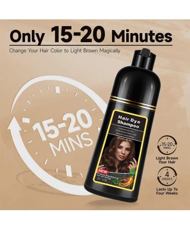 Brown Hair Coloring Shampoo 3-IN-1 Gray Hair Coloring Shampoo Nourishing and Tinting Brown Hair for Men and Women in 10-15 Mins(Chestunt Brown) - Buy Online on GoSupps.com