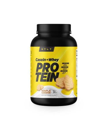 Casein + Whey Protein by HTLT | Whey & Casein Protein Shake Powder | Slow-Release Whey & Casein Protein for Sustained Energy | Casein Protein Powder for Baked Treats Maple Cookie