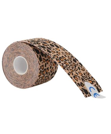 Alomejor Cotton Muscle Tape Ktapes Kinesiology Tape Elastic Adhesive Strain Tape for Elbow Shoulder Knee Support Leopard Print