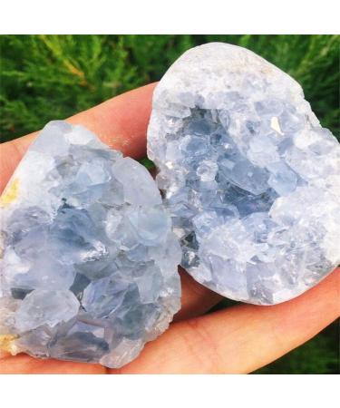 Natural Crystal Rough Natural Crystal Rough Natural Blue Crystal Cave Quartz Celestite Crystal Specimen Cluster Specimen Blue Crystal Cave Home Decoration Decoration 1pcs 90g--100g - Buy Online on GoSupps.com