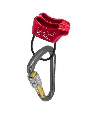 GM CLIMBING Tubular V-grooved Belay Device Package with Screw Locking Carabiner UIAA Certified Belay Package with HMS Screw Locking Carabiner