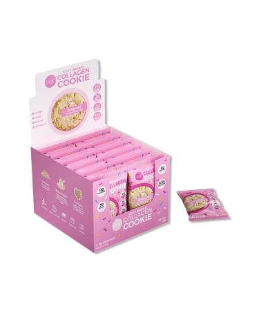 321glo Collagen Protein Cookies 12-Pack - Soft-Baked Low Carb Keto-Friendly Treats for Women, Men, and Kids - Birthday Cake Flavor 1.69oz - Buy Online on GoSupps.com