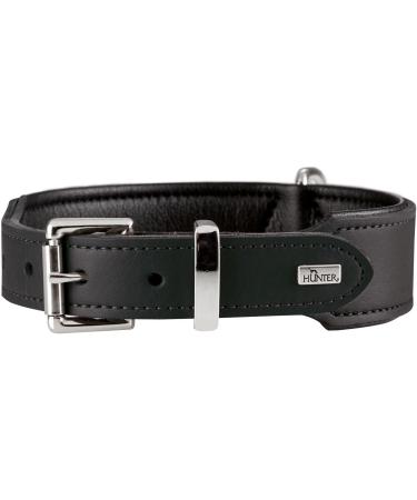 Hunter Basic Dog Collar - Coated Gap Leather Weather-Resistant Robust & Simple Design for Small-Medium Dogs - Black 50 (S-M) - International Shipping Available - Buy Online on GoSupps.com