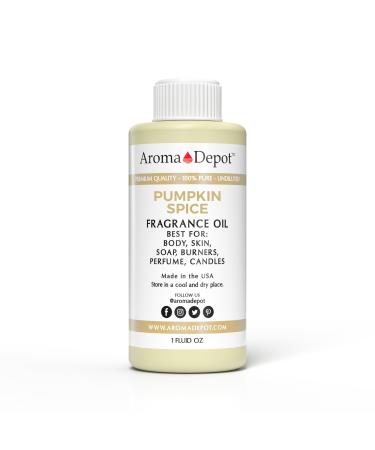 Aroma Depot 30 ml. Pumpkin Spice Perfume Oil for making Body Oil Soap Candle Making & Incense. Our version is a Premium Quality Undiluted & Alcohol Free
