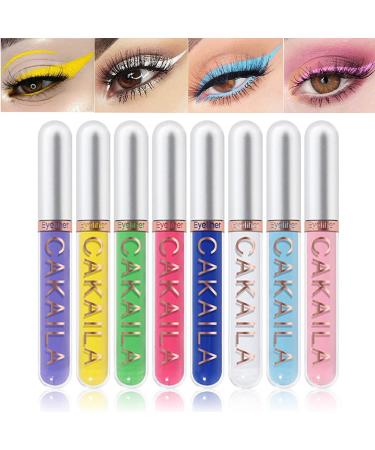 MEICOLY 8 Colors Liquid Eyeliner Colorful Set  Matte Colored Green White Eye Liners Pencil Pro High Pigmented Waterproof & Long Lasting Bright Eyes delineadores de colores  01 01 eyeliner set - Buy Online on GoSupps.com