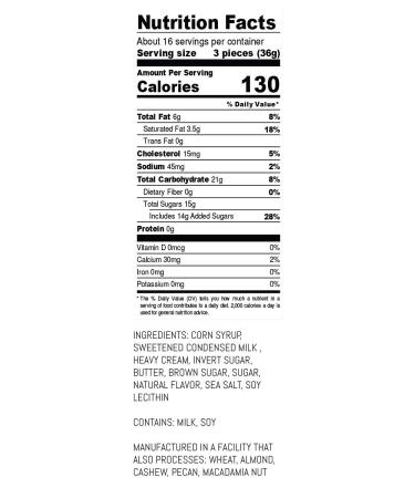 Taras All Natural Gourmet Caramel Apple Flavored Caramels - Small Batch Kettle Cooked, Creamy, Individually Wrapped - 20oz/1.25lb - Buy Online on GoSupps.com