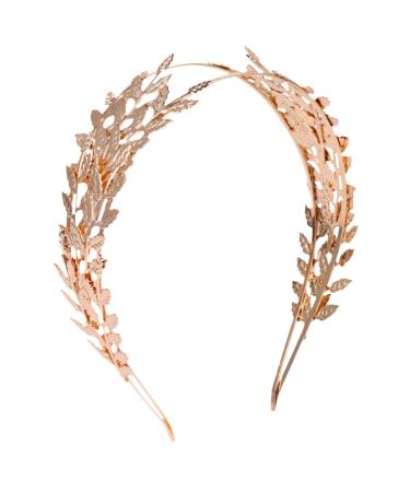 Lurrose Gold Leaves Crown Roman Laurel Grecian Goddess Headband Greek Roman Leaf Wedding Headpiece for Brides Girls Women (Golden)