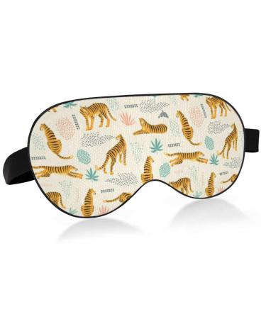 Seamless Exotic Tigers Eye Mask for Sleep Light Blocking Funny Sleeping Mask with Adjustable Strap Soft Lightweight Eye Cover Blindfold for Men Women Work Travel Naps