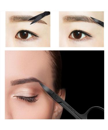 Stainless Steel Eyebrow Scissors with Comb Tweezer - Curved Small Trimmer for Facial Grooming - Mother's Day Gift - Buy Online on GoSupps.com