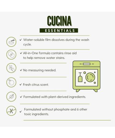 Fruits & Passion Cucina Essentials Automatic Dishwasher Detergent Pods - 55 Tablets - Efficient Cleaning for International Shipping - Buy Online on GoSupps.com