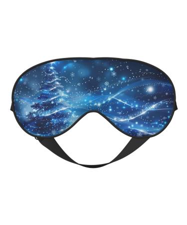 Xmas Tree Glitter Blue Sleep Mask for Women Men Christmas Decorations Soft Adjustable Blackout Eye Covers for Sleeping Airplane Travel Xmas Tree Glitter Blue 1 Count (Pack of 1)
