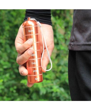Metal Travel Pill Organizer - Compact 1 PCS Model 1 in Gray & Orange | Ideal for Travel & Medication Management - Buy Online on GoSupps.com