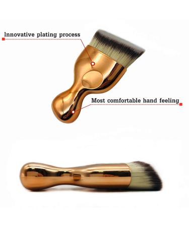 Angled Flat Foundation Brush - High Density Kabuki Makeup Brush for Liquid and Powder Foundation - Rose Gold - Buy Online on GoSupps.com