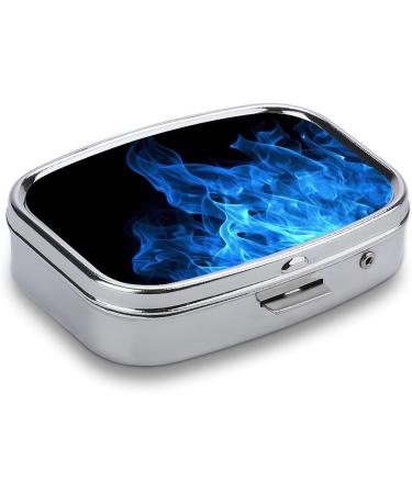Buy Blue Flame Pill Box - Cute Square Portable Medicine Organizer for Vitamins & Tablets - Perfect for Purse & Pocket - Buy Online on GoSupps.com