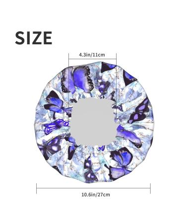 Double Waterproof Purple Butterfly Shower Cap for Women - One Size Large Bathing Hat for All Hair Types - Buy Online on GoSupps.com