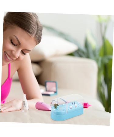 HAPINARY Nail Art Polishing Head Organizer Box Storage Rack Plastic Anti-dust Nail Bit Holder 12x6cm Blue - Buy Online on GoSupps.com