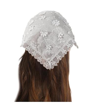 Limtula Sweet Girls Lace Bandana Sunproof Hairband Tie Back Camping Headwrap Lovely Girls Traveling Hair Kerchief Flower lace